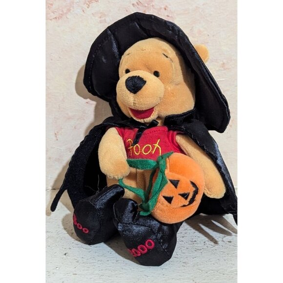 Disney Mini Bean Bag WITCH POOH 8'' Winnie The Pooh Plush Toy Bear - - Picture 1 of 8